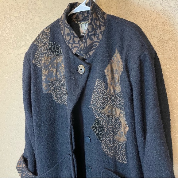 CB Wraps by Chadwicks Vintage Long Wool Wearable Art Maxi Coat Size M - Picture 5 of 16